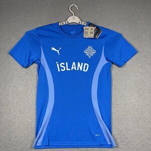 Iceland Jersey Men Small Blue KSI National Football Team 2024 Pre-Match Kit Puma